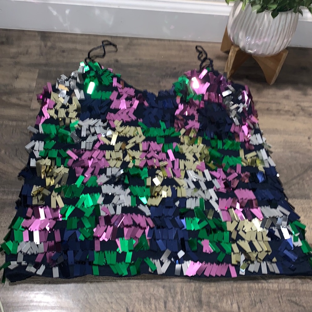 ZARA COLORFUL SEQUINS TOP